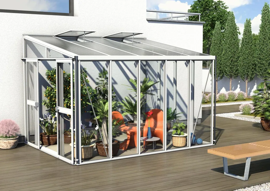 Pavillon-Nachrüstsatz für Gewächshaus Helena + Athene 8600, Farbe weiß