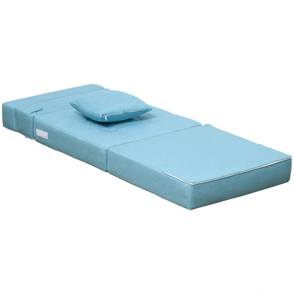 Schlafsessel Schlafsofa Sofabett Einzelsofa mit Waschbarem Kissen Blau 70cm x 70cm x 61cm
