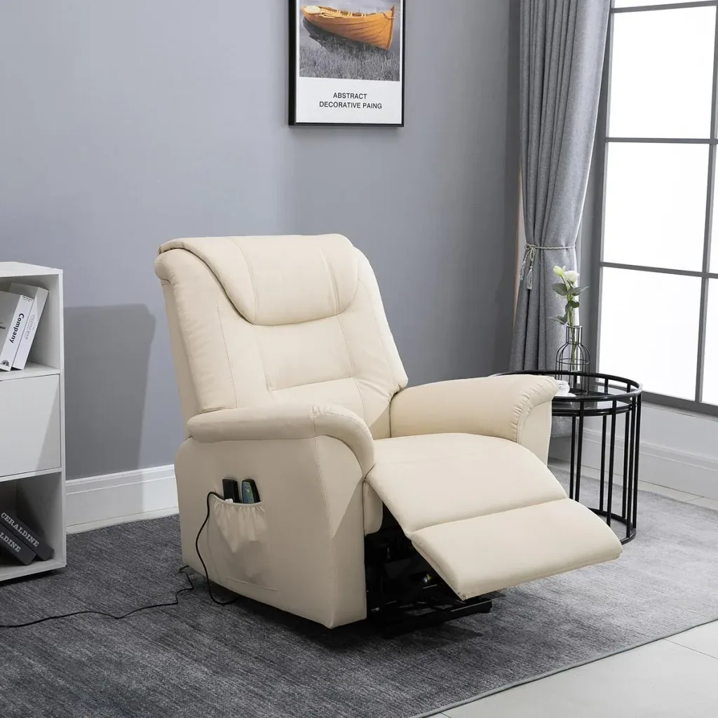 elektrischer Massage-Liegestuhl mit Vibrierendemassage Heizfunktion Aufstehhilfe Elektrorollstuhl Fernbedienung mit Netz