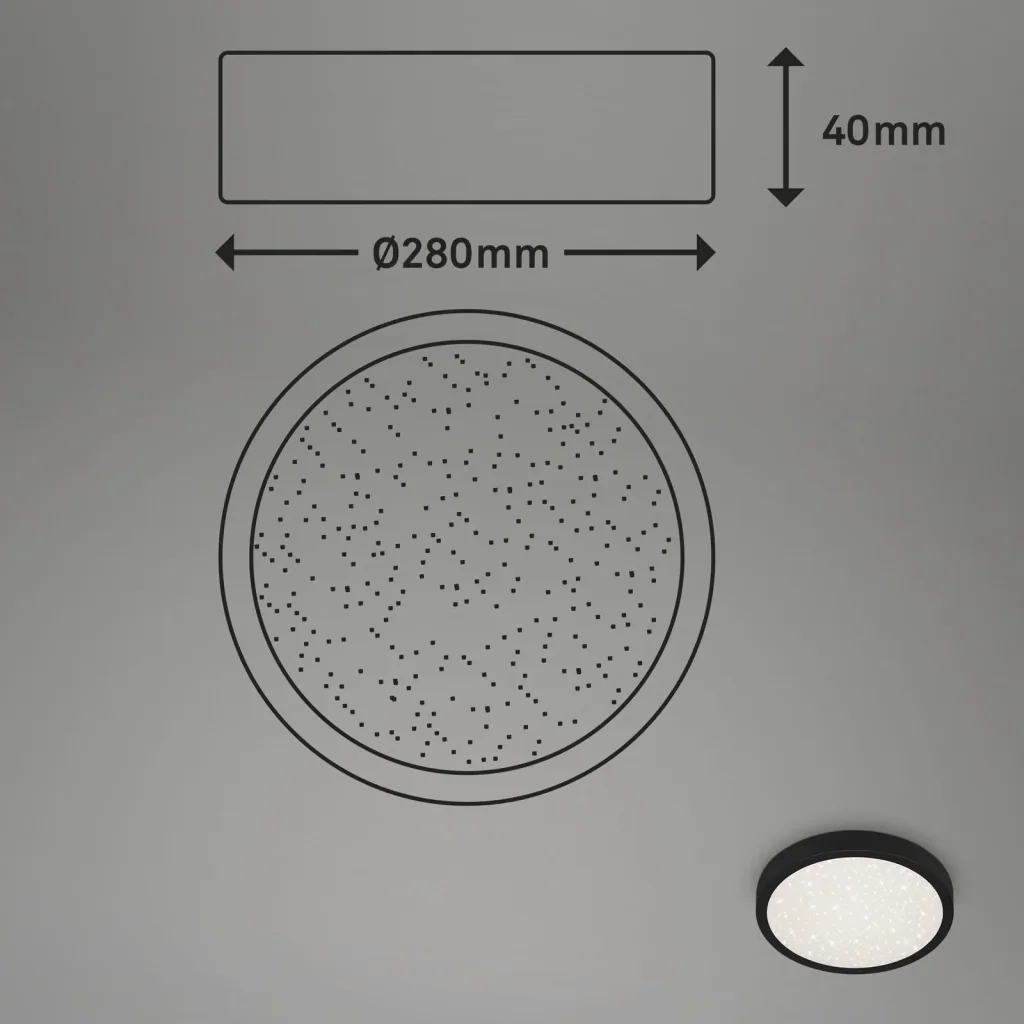 LED Außenleuchte mit Sternencover und schwarzem Metallrahmen, IP44, 18,5 Watt, 2.000 lm, 4.000 K
