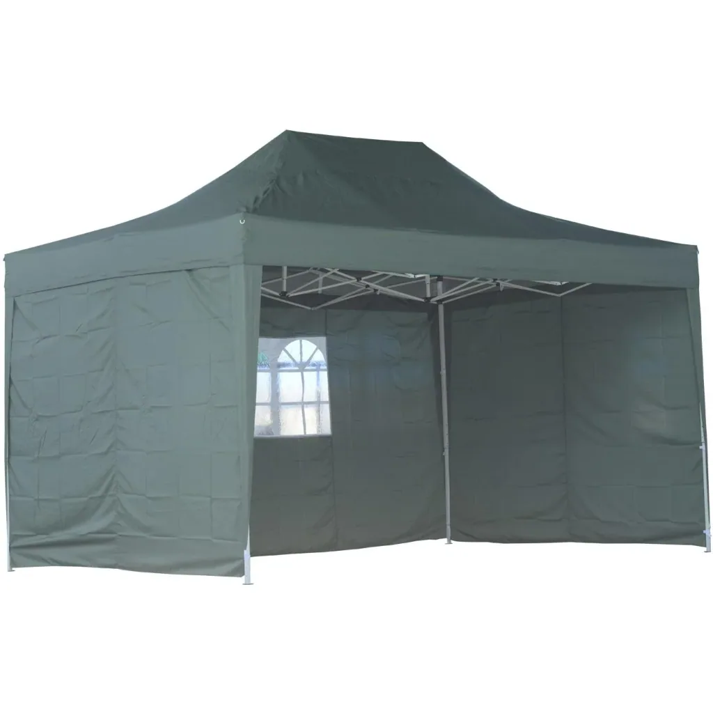 Faltpavillon 3x4,5m inkl. 3 Seitenteile wetterfest Grün