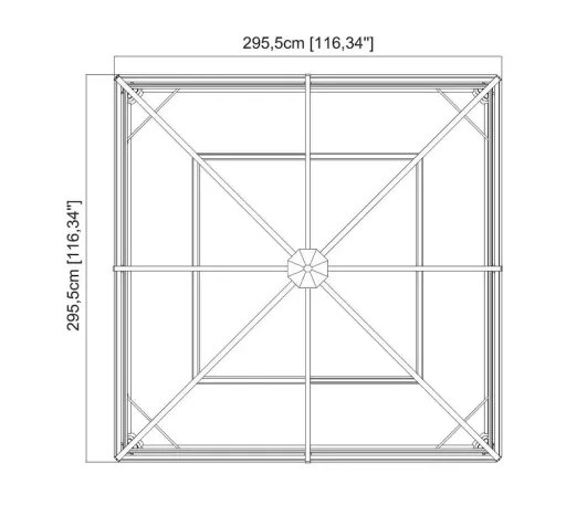 Sojag Pavillon Ventura 1010 295,5×295,5×260,5 cm Basaltgrau – Alu-Pavillon mit Stahldach