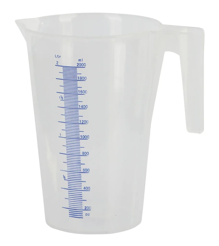 Messbecher mit Griff und Ausgussschnabel, mit Füllskala, für 2000ml