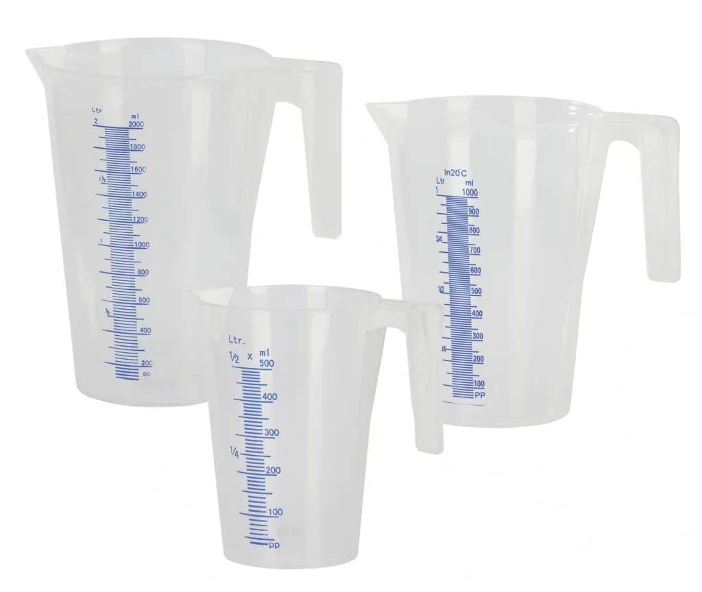 Messbecher mit Griff und Ausgussschnabel, mit Füllskala, für 2000ml