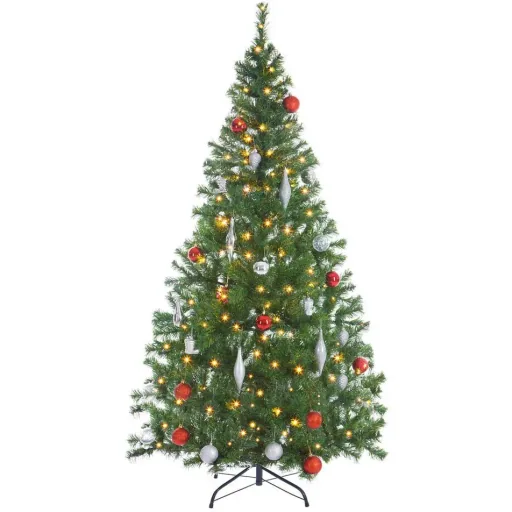 Weihnachtsbaum - 140cm inkl. Weihnachtsbaumbeleuchtung MIT Perel Smart Home Wifi Plug für den Innenbereich