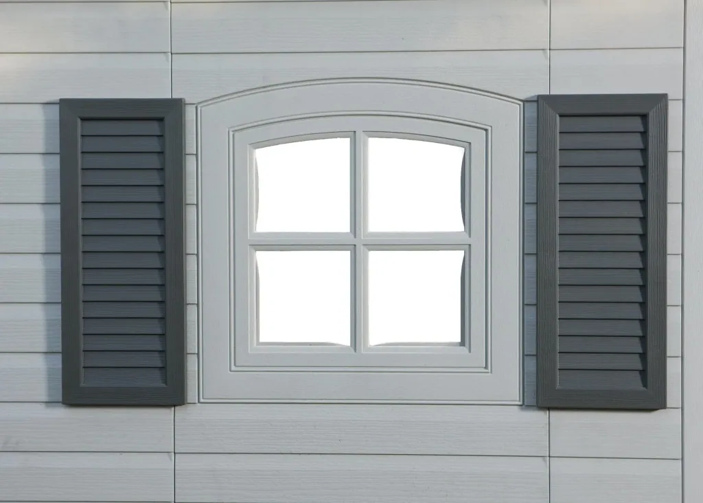 Kunststoff Gerätehaus Garten-Villa lichtgrau, 457x244x244 cm