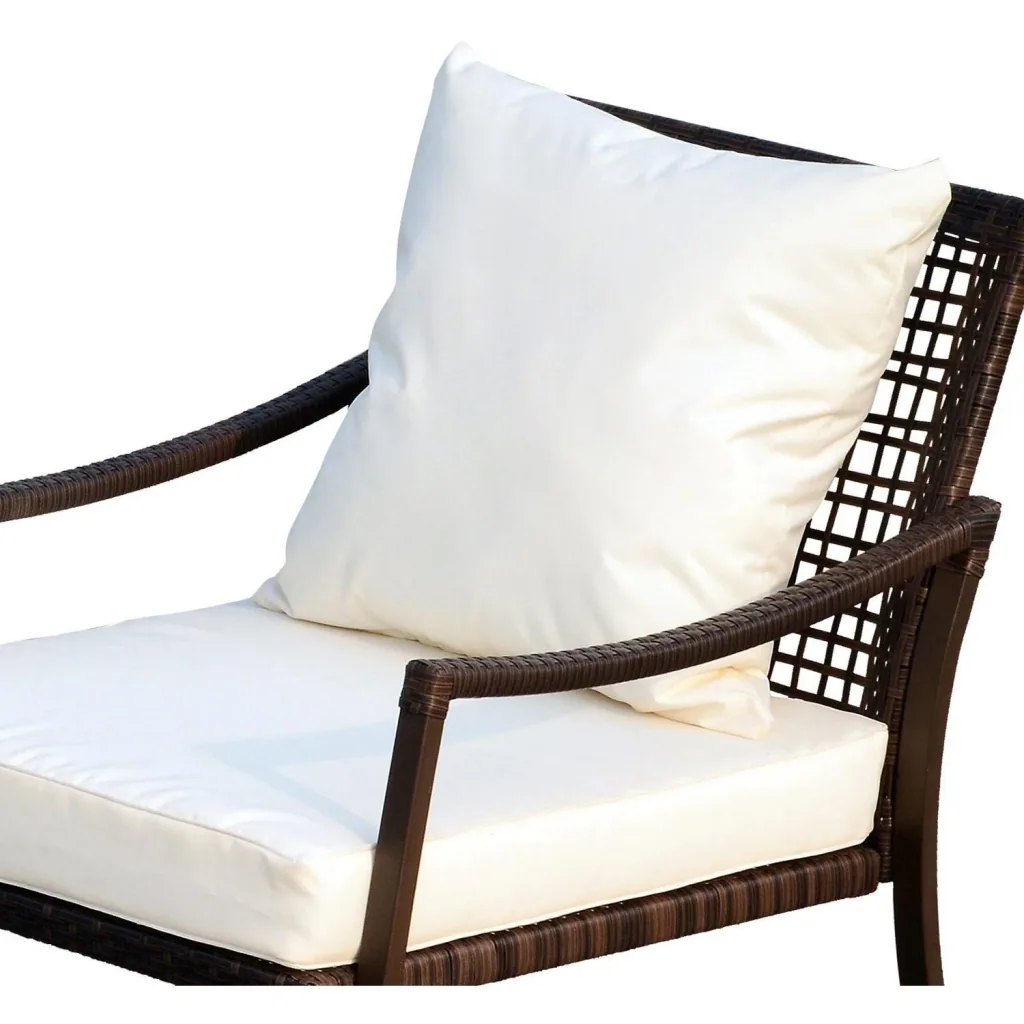 Gartengarnitur Schaukelstuhl Set 7 tlg, Rattan Braun