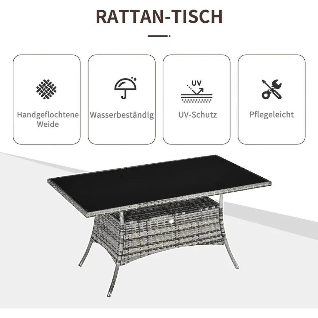 Gartentisch Glastisch Esstisch Gar