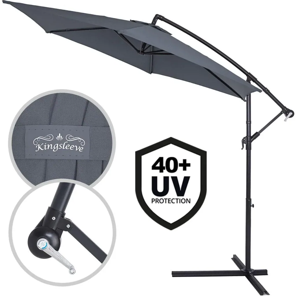 Sonnenschirm Aluminium Ø 300cm anthrazit mit UV-Schutz 40+