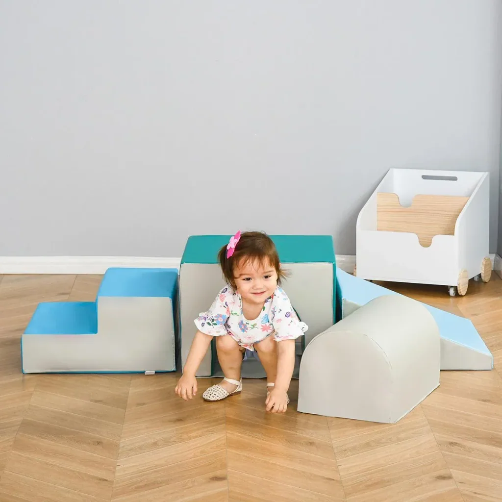 Bausteinset 4er-Set Schaumstoff Bausteine einfache Reinigung weiche Füllung Schaumstoffblöcke für 1-3 Jahre Kinder EPE
