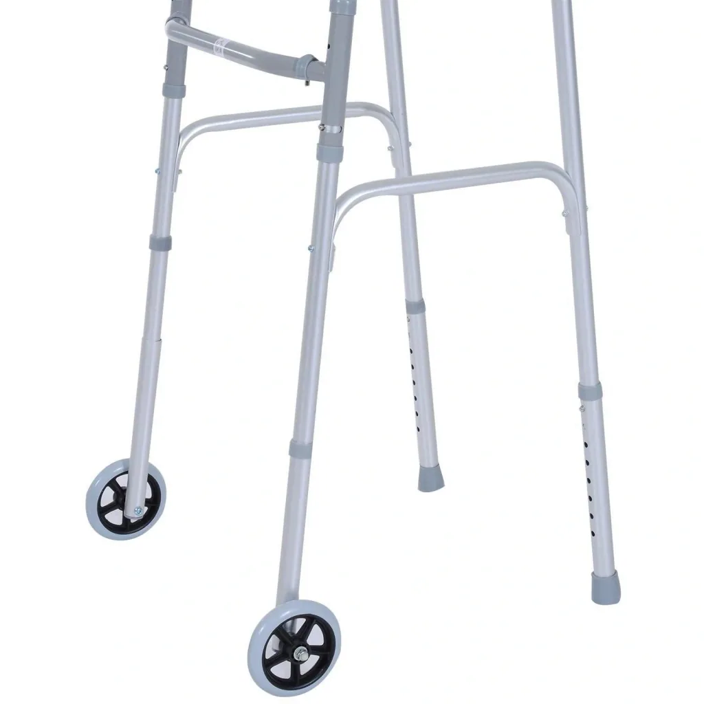 Gehwagen Gehgestell Gehbock Alu Gehhilfe mit 2 Rädern Faltbar