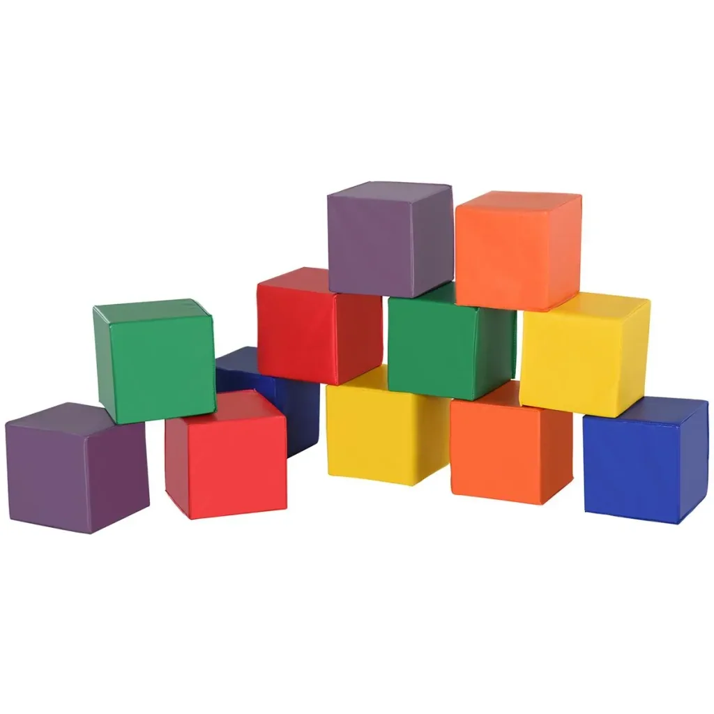 Bausteinset 12er-Set Schaumstoff Bausteine Bauklötze Bauspielzeug für Kinder Schaumstoffblöcke für 1-3 Jahre alt Kinder