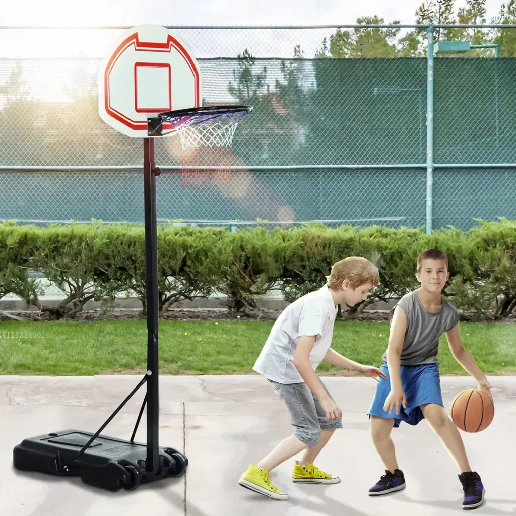 Kinder Basketballkorb mit Ständer schwarz/weiß/rot