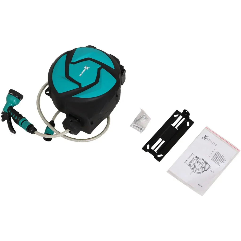 Schlauchtrommel Wandschlauchbox 180° schwenkbar Frostschutz -5 45 °C Kunststoff Grün + Schwarz 10 m