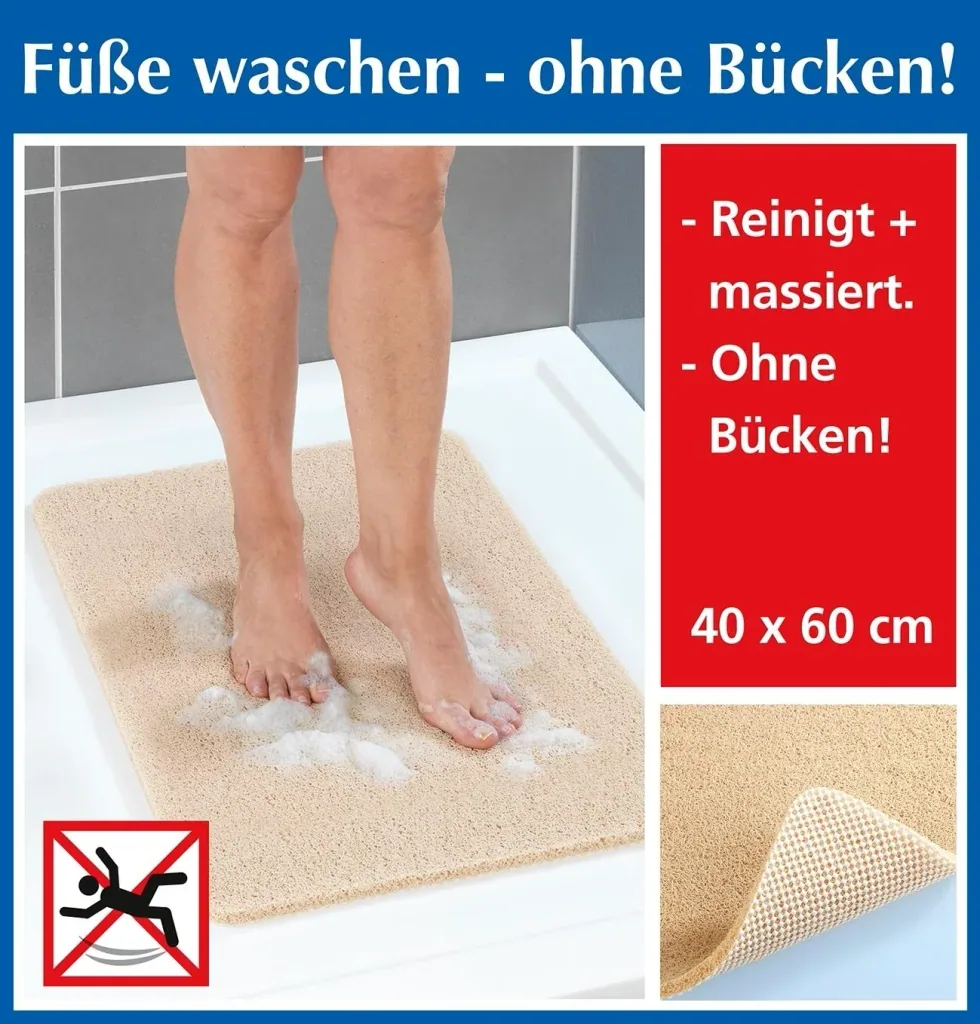 Wellness Duschmatte, beige, 40 x 60 cm