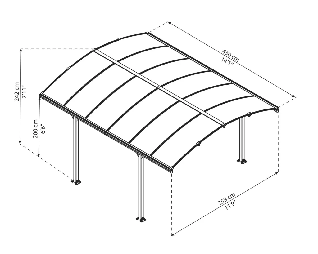 Carport „Arcadia 4300“, Anthrazit