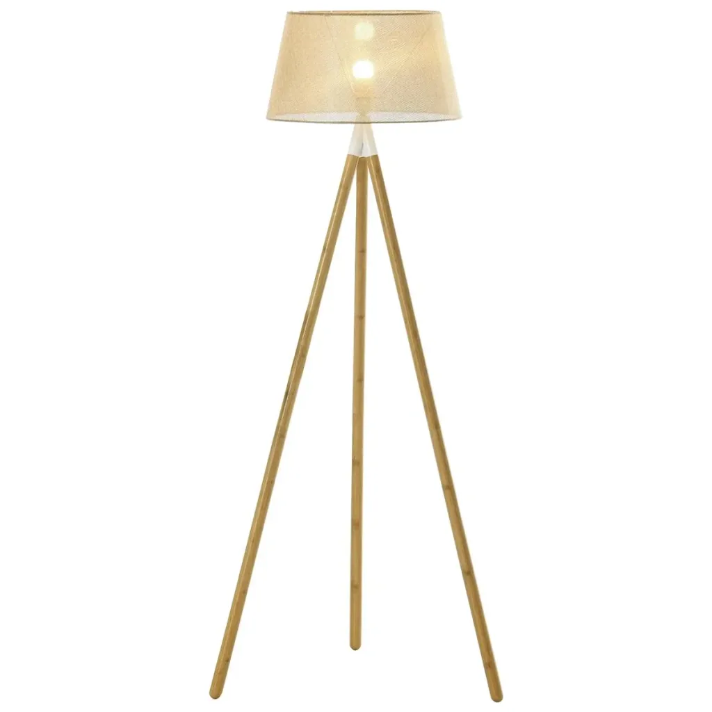 Stehlampe Stehleuchte Standleuchte mit Bambus Holz-Stativ modern künstlerisch für das Wohnzimmer Schlafzimmer PVC ABS 67