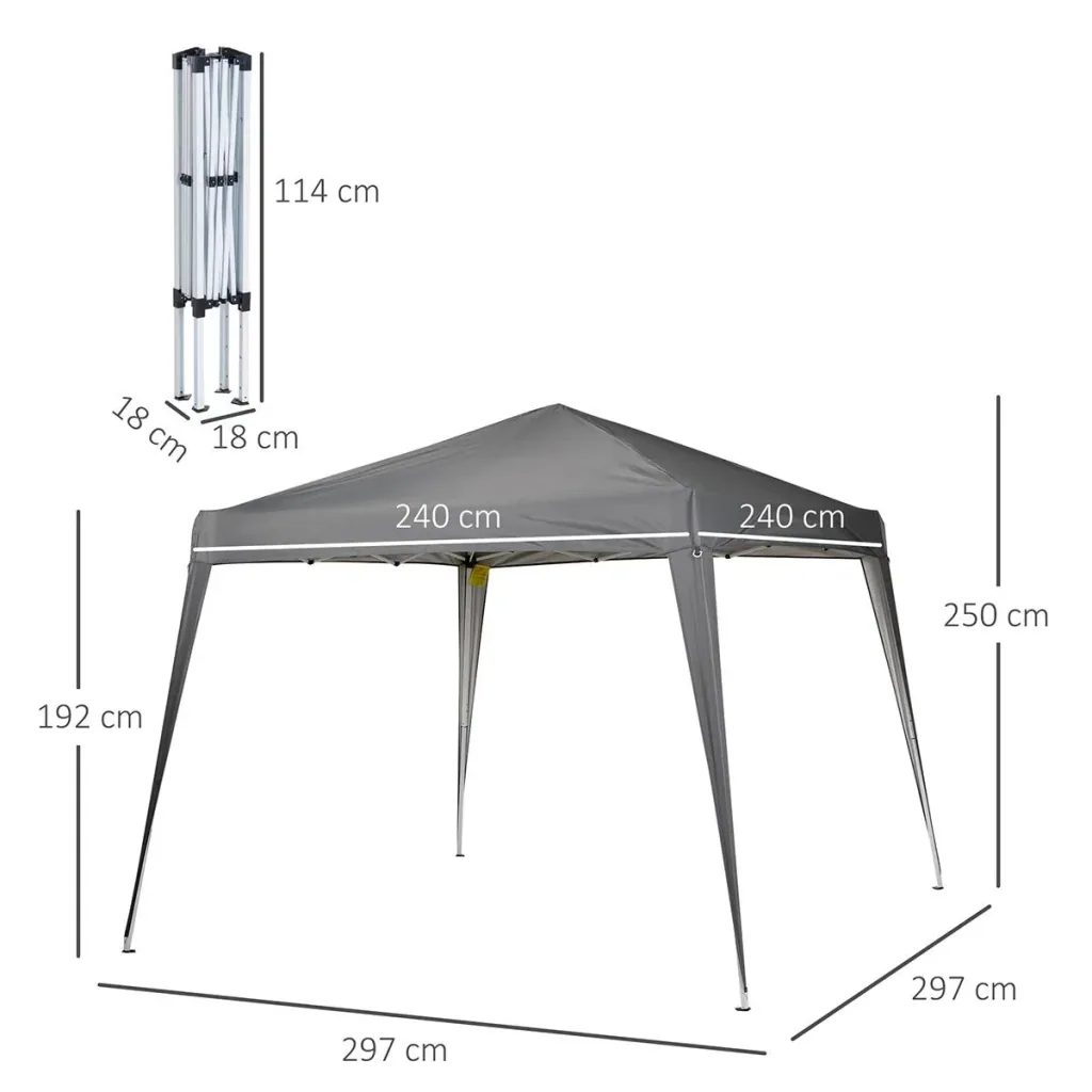 Faltpavillon Pavillon Faltzelt Partyzelt inkl. Tragetasche 3x3m Stahl Grau