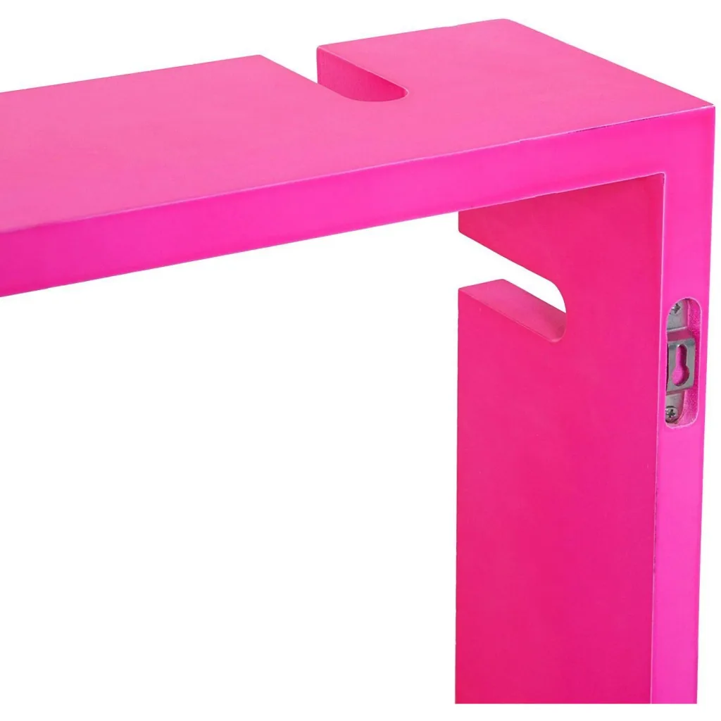 Wandregal Hängeregal mit 3 Fächern MDF Rosa+Weiß