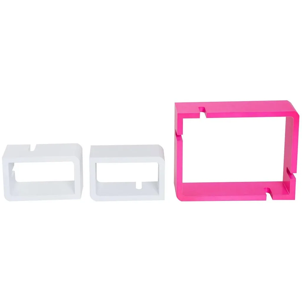 Wandregal Hängeregal mit 3 Fächern MDF Rosa+Weiß