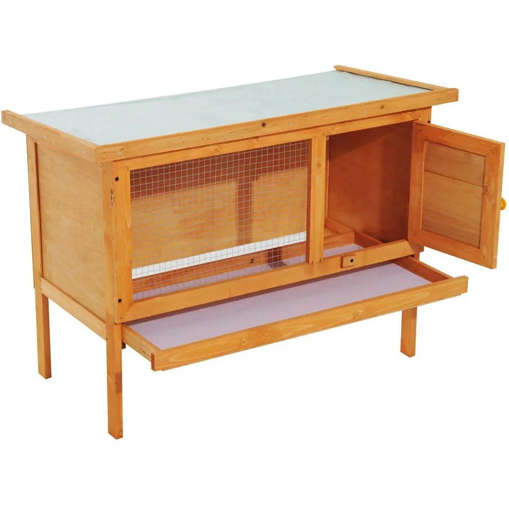 Hasenstall Kaninchenstall Holz 90x45x65cm