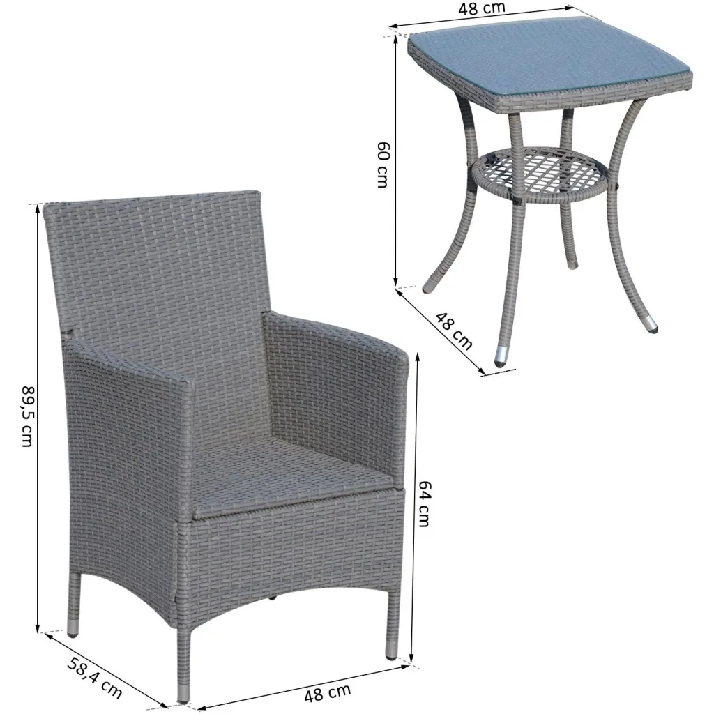Rattan-Sitzgruppe als 3-teiliges Set