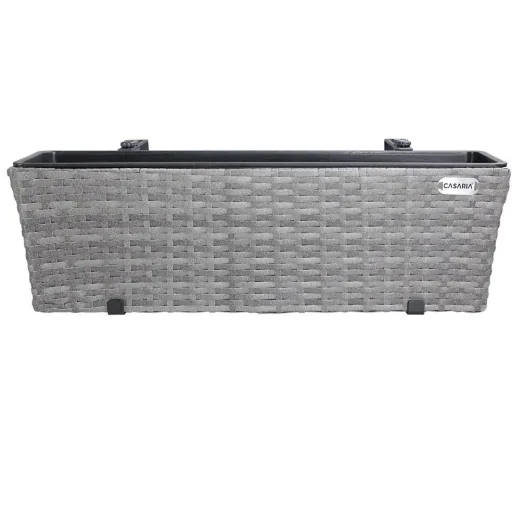 Polyrattan-Pflanzgefäß - 2er-Set - grau