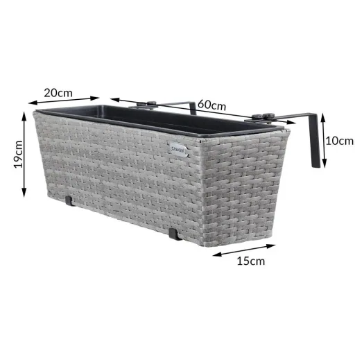 Polyrattan-Pflanzgefäß - 2er-Set - grau