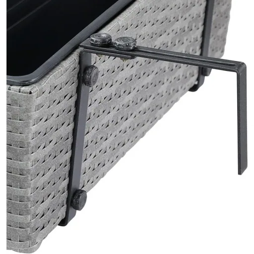 Polyrattan-Pflanzgefäß - 2er-Set - grau