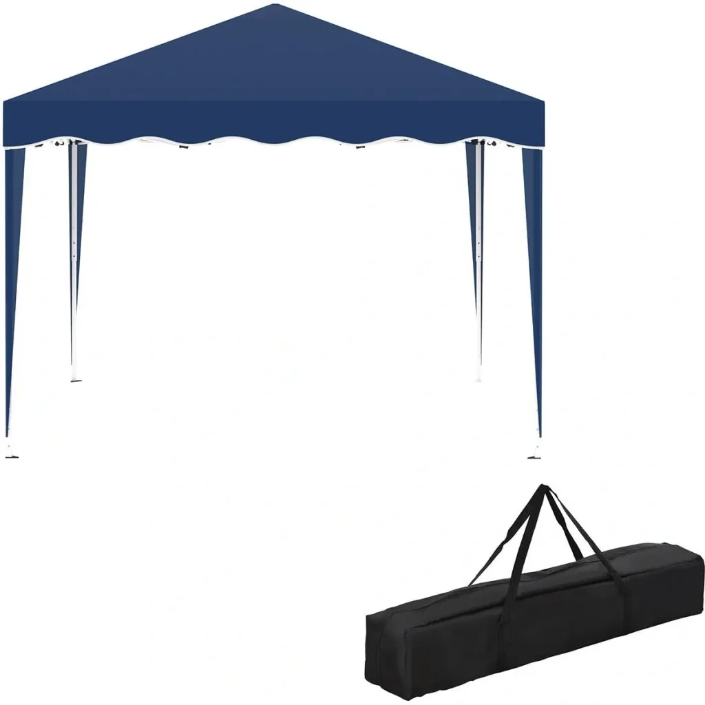 Partyzelt Pavillon höhenverstellbar blau 2,95 x 2,95 x 2,60 m