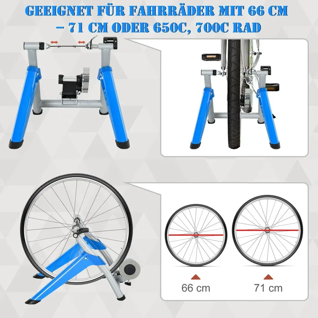 Fahrradtrainer mit Magnetbremse blau/silber