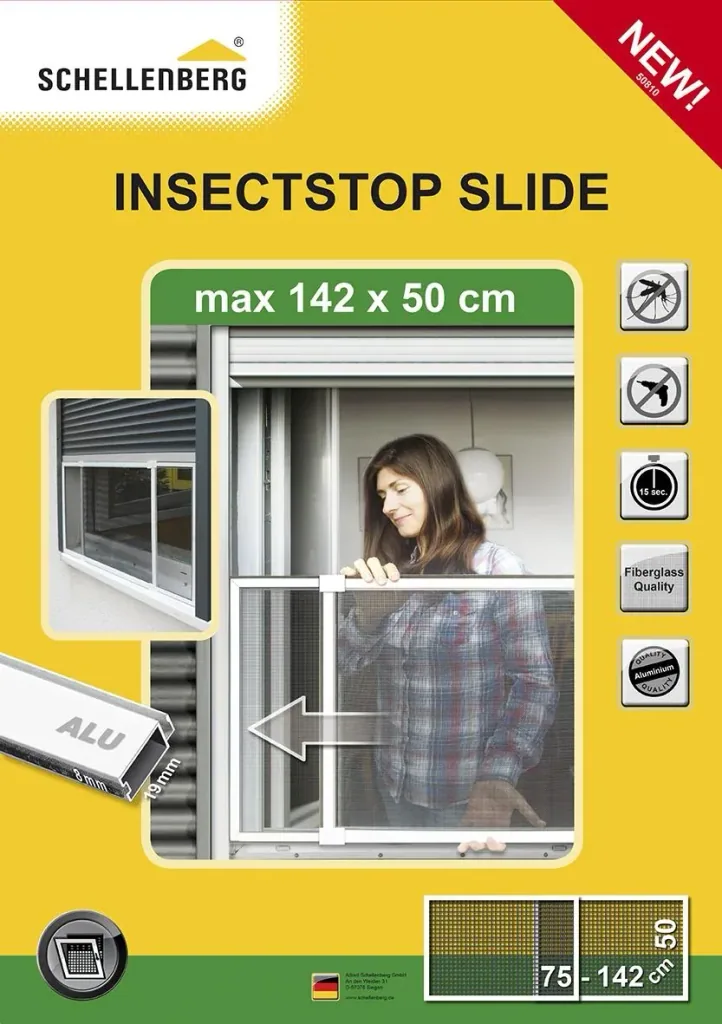 Insektenschutz Schiebe-Fenster 50x75-142 cm weiß