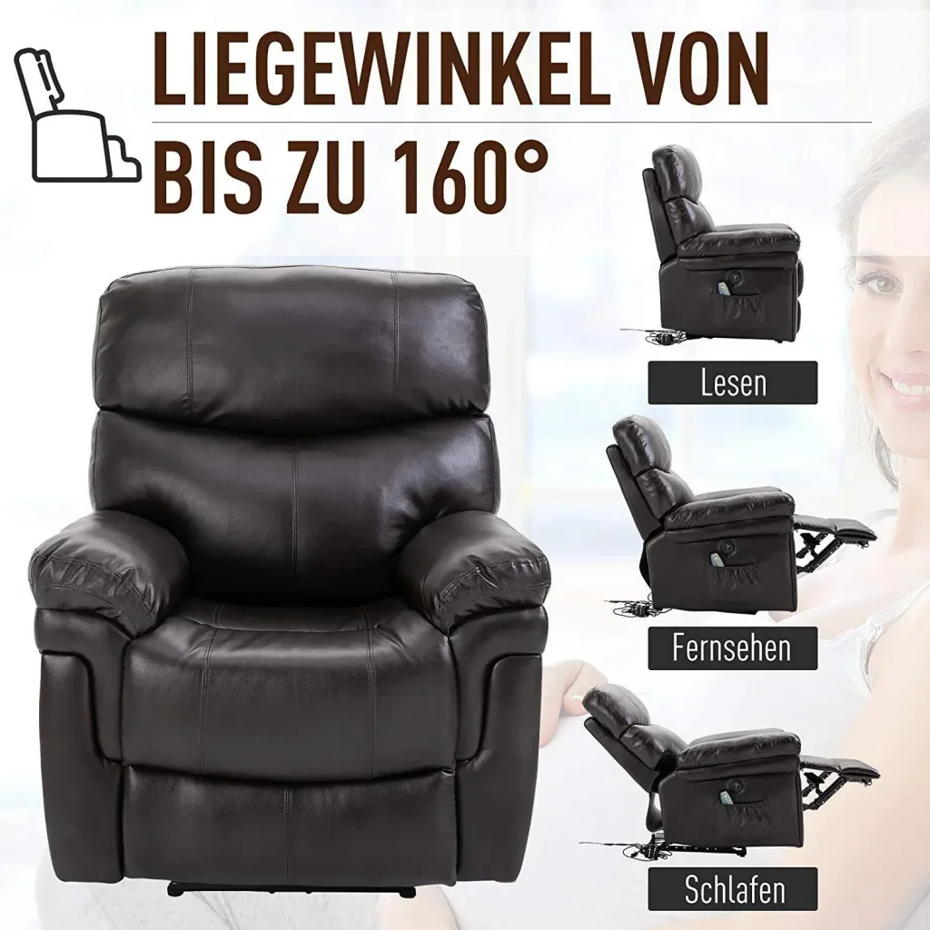 Massagesessel mit Wärme- und Liegefunktion