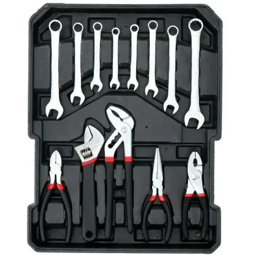 Handwerkzeugsatz - 187 Stück - im Aluminium-Rollkoffer - CRV