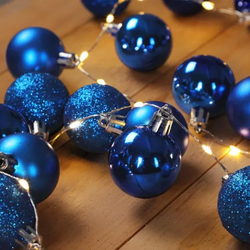 Weihnachtsbeleuchtung Kugeln 40-LED - Blau - 2m