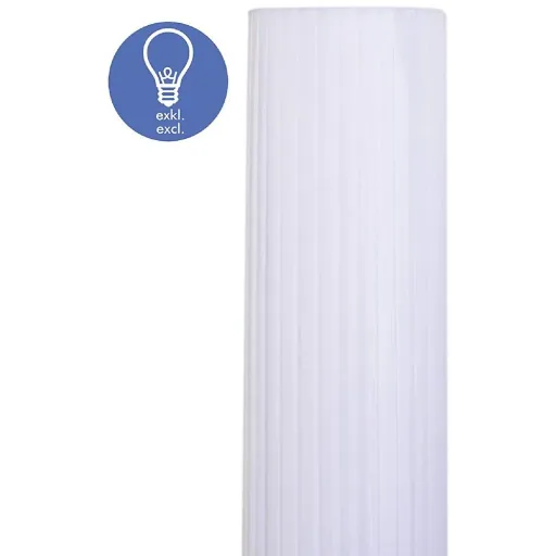 Stehlampe Standleuchte Stehleuchte Edelstahlboden Textillampenschirm 40W rund weiß ?20 x 160 cm