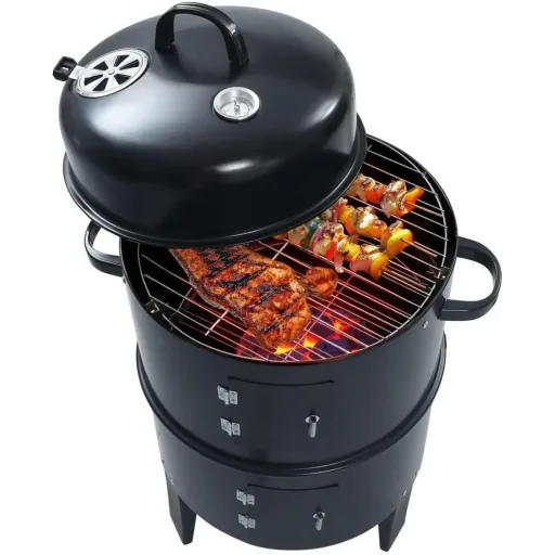 Holzkohle-Smoker-Grill 3-in-1 40x80 cm