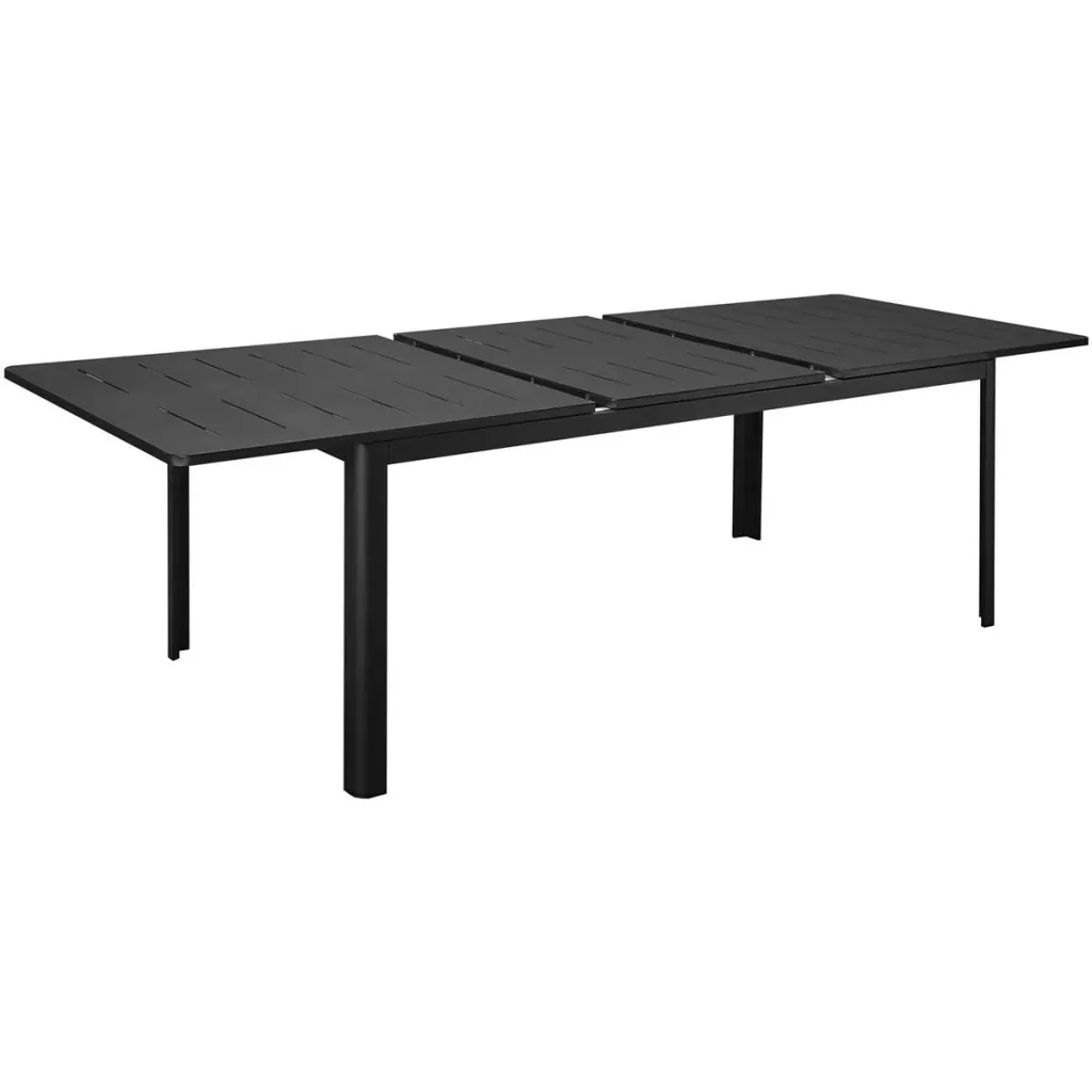 Ausziehbarer Balkontisch 180-240 cm Terrassentisch ausziehbarer Esstisch Outdoor Aluminium schwarz