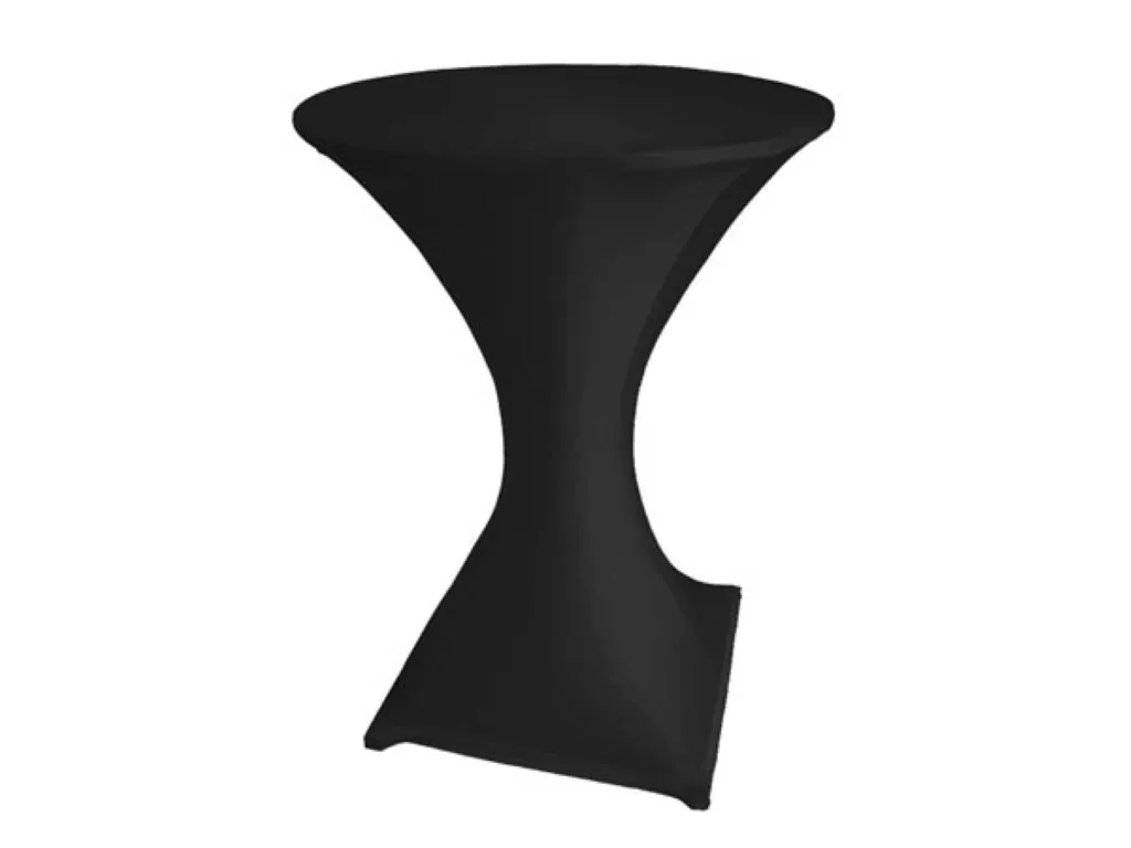 Stretch-Bezug für Cocktailtisch, schwarz, 80 x 100 cm, für runde Stehtische