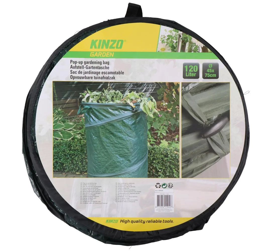 Gartenabfallsack Pop-Up, 120 Liter, Dunkelgrün, 75 x 45 cm