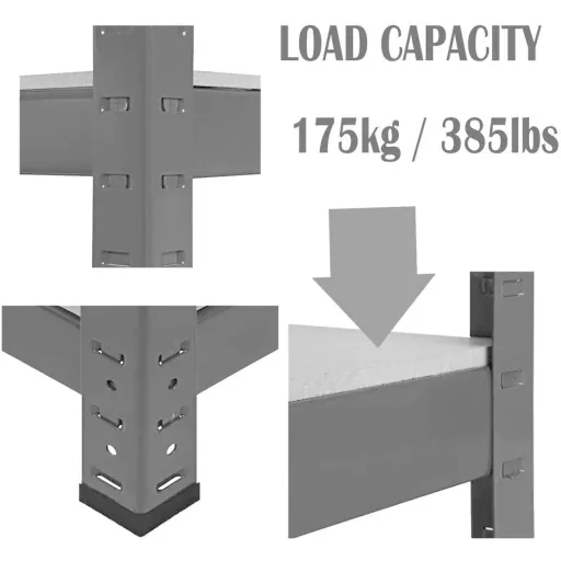 Lagerregal / Regalschrank Strong 175 schwarz - 875 kg Tragkraft - 176x90x45 cm
