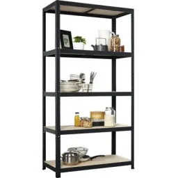 Lagerregal / Regalschrank Strong 175 schwarz - 875 kg Tragkraft - 176x90x45 cm