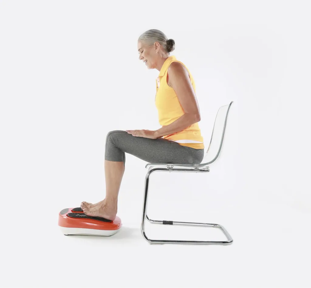Massage-Gerät, Fußmassage-Gerät, „VibroLegs“, Orange