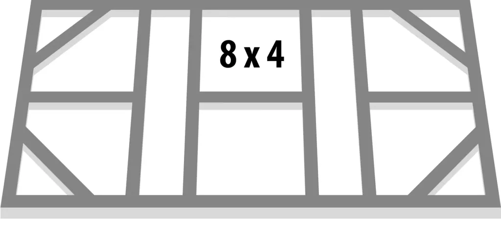 Fundamentbodenrahmen 8x4 für Skillion