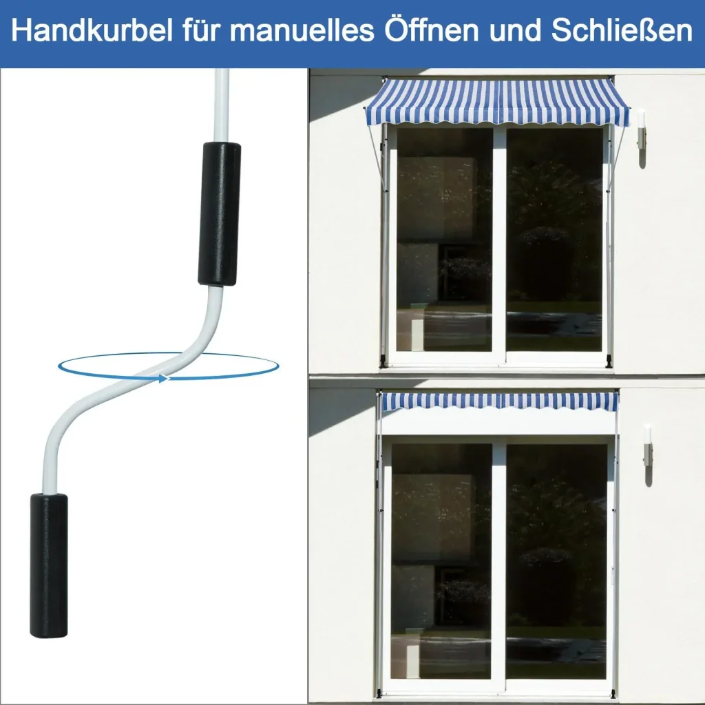 Klemmmarkise mit Faltarm