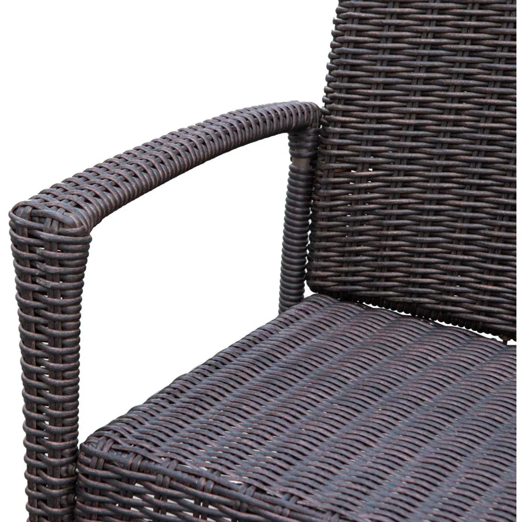 Schaukelstuhl Schwingsessel Polyrattan mit Kissen Braun