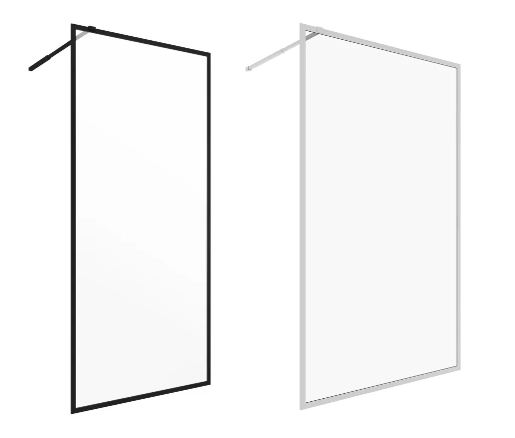 Walk-IN Glas-Duschwand 120 x 200cm, Duschabtrennung mit barrierefreiem Einstieg inklusive Halterungsstange Silber-Optik