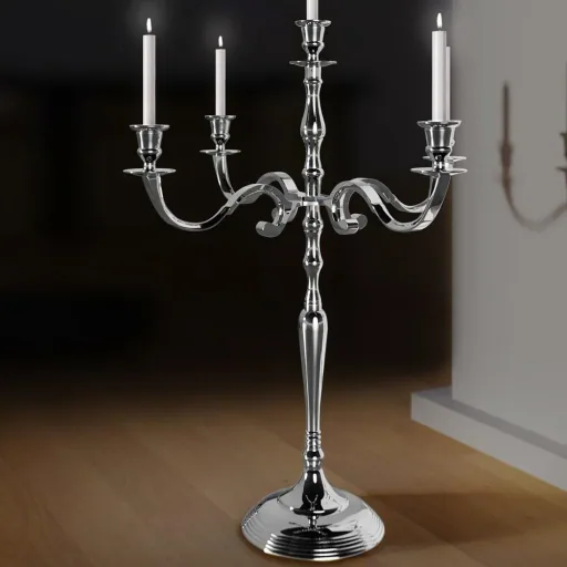 Kerzenleuchter 80cm silber