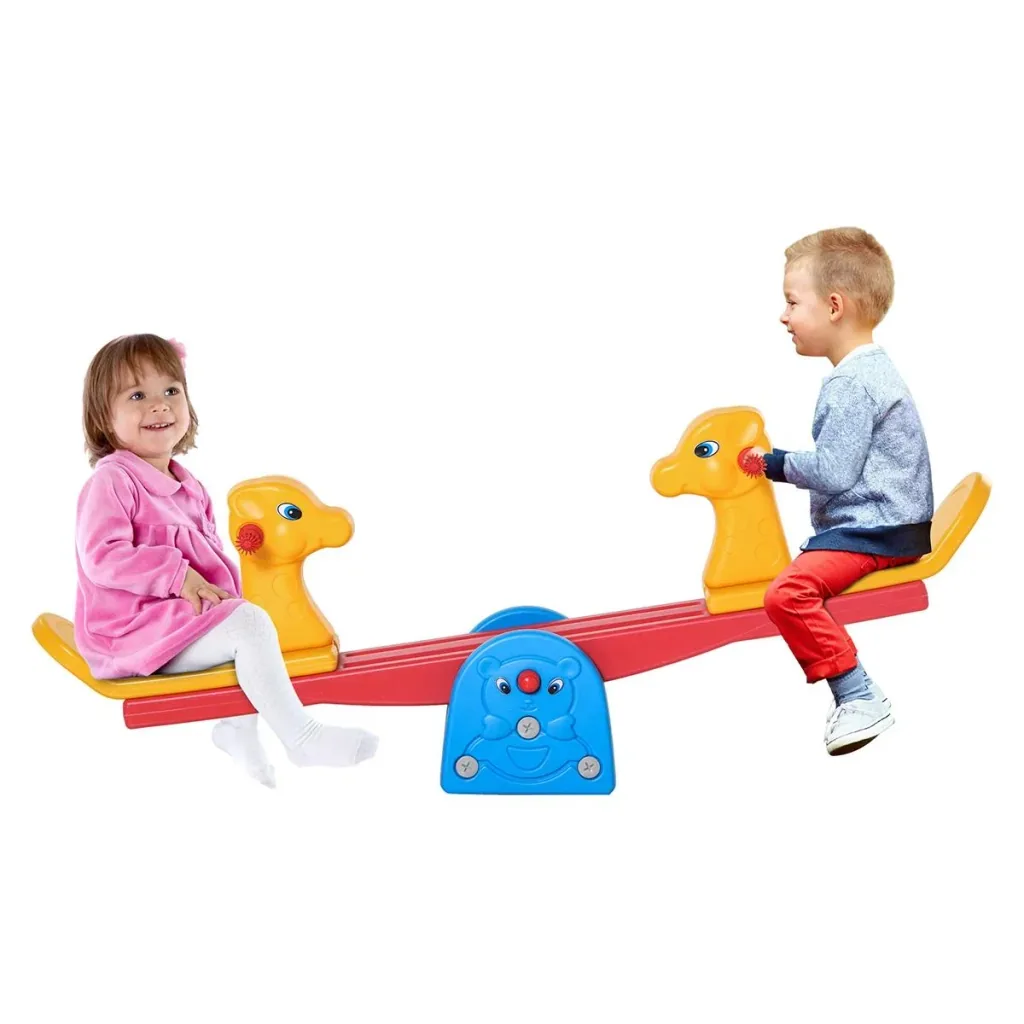 Kinder Gartenwippe Wippe mit Hirschform Kinderwippe Karussellwippe für 1-4 Jahre Kinder Kunststoff mehrfarbig 150 x 32 x