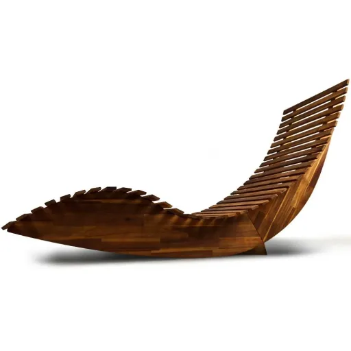 Ergonomische bequeme Liege Schaukel für Garten - Akazienholz FSC zertifiziert - 150x60x93cm